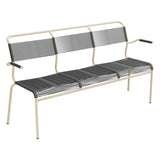 Schaffner Säntis Banc Spaghetti 3 places avec accoudoirs – Anthracite 77 / Marron Pastel 83