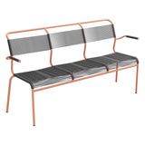 Schaffner Säntis Banc Spaghetti 3 places avec accoudoirs – Anthracite 77 / Terracotta 84
