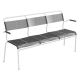 Schaffner Säntis Banc Spaghetti 3 places avec accoudoirs – Anthracite 77 / Blanc 90