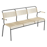 Schaffner Säntis Banc Spaghetti 3 places avec accoudoirs – Marron Pastel 83 / Noir 91