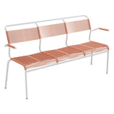 Schaffner Säntis Banc Spaghetti 3 places avec accoudoirs – Terracotta 84 / Gris Argent 78