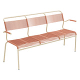 Schaffner Säntis Banc Spaghetti 3 places avec accoudoirs – Terracotta 84 / Marron Pastel 83