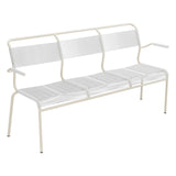 Schaffner Säntis Banc Spaghetti 3 places avec accoudoirs – Blanc 90 / Sable Pastel 15