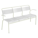 Schaffner Säntis Banc Spaghetti 3 places avec accoudoirs – Blanc 90 / Vert Pastel 64