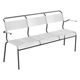 Schaffner Säntis Banc Spaghetti 3 places avec accoudoirs – Blanc 90 / Anthracite 77