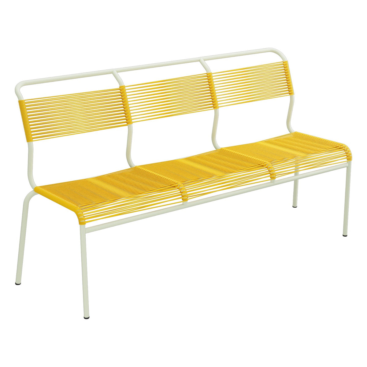 Schaffner Säntis Banc Spaghetti 3 places sans accoudoirs – Jaune 11 / Vert Pastel 64
