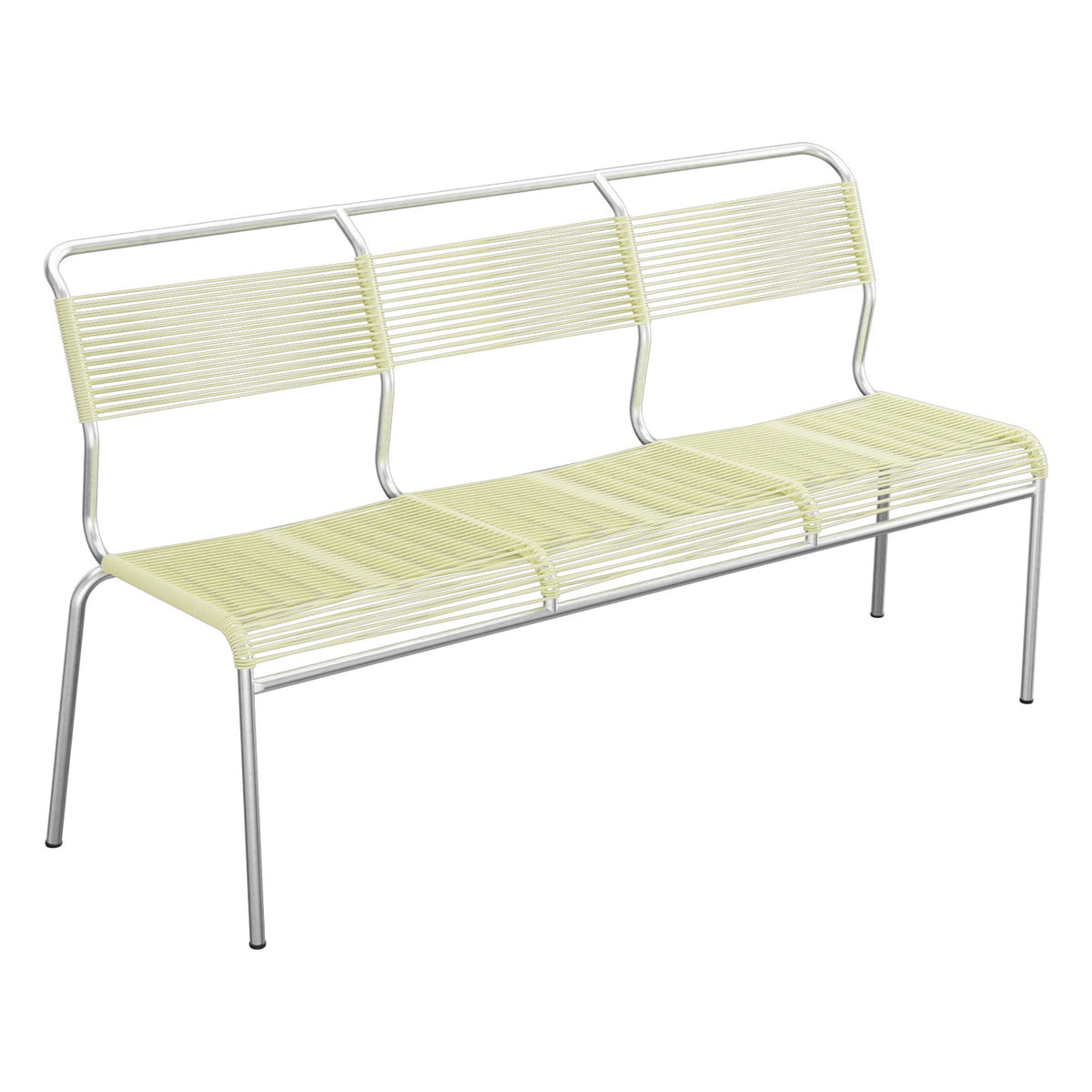 Schaffner Säntis Banc Spaghetti 3 places sans accoudoirs – Jaune Buis 18 / Galvanisé à chaud 02