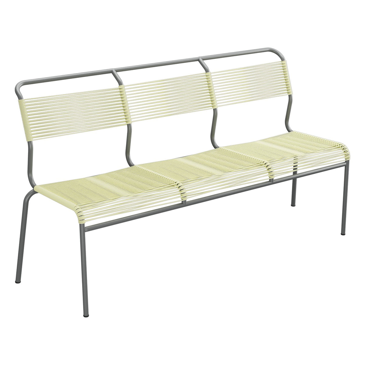 Schaffner Säntis Banc Spaghetti 3 places sans accoudoirs – Jaune Buis 18 / Graphite 73