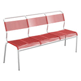 Schaffner Säntis Banc Spaghetti 3 places sans accoudoirs – Rouge 30 / Galvanisé à chaud 02