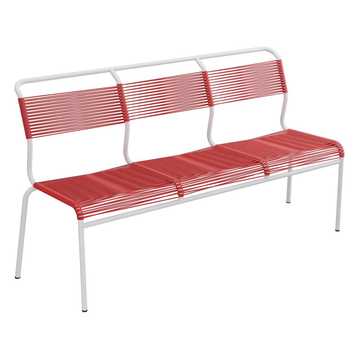 Schaffner Säntis Banc Spaghetti 3 places sans accoudoirs – Rouge 30 / Gris Argent 78