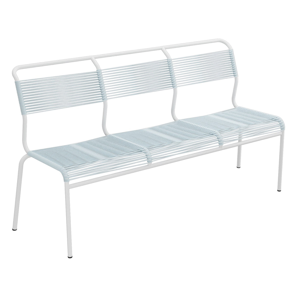 Schaffner Säntis Banc Spaghetti 3 places sans accoudoirs – Bleu Pastel 51 / Blanc 90