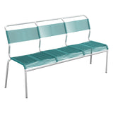 Schaffner Säntis Banc Spaghetti 3 places sans accoudoirs – Bleu Kali 56 / Galvanisé à chaud 02