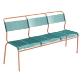 Schaffner Säntis Banc Spaghetti 3 places sans accoudoirs – Bleu Kali 56 / Terracotta 84
