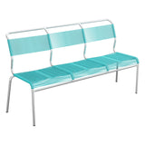 Schaffner Säntis Banc Spaghetti 3 places sans accoudoirs – Turquoise 58 / Galvanisé à chaud 02