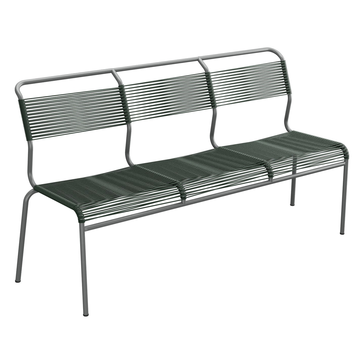 Schaffner Säntis Banc Spaghetti 3 places sans accoudoirs – Vert Sapin 66 / Graphite 73