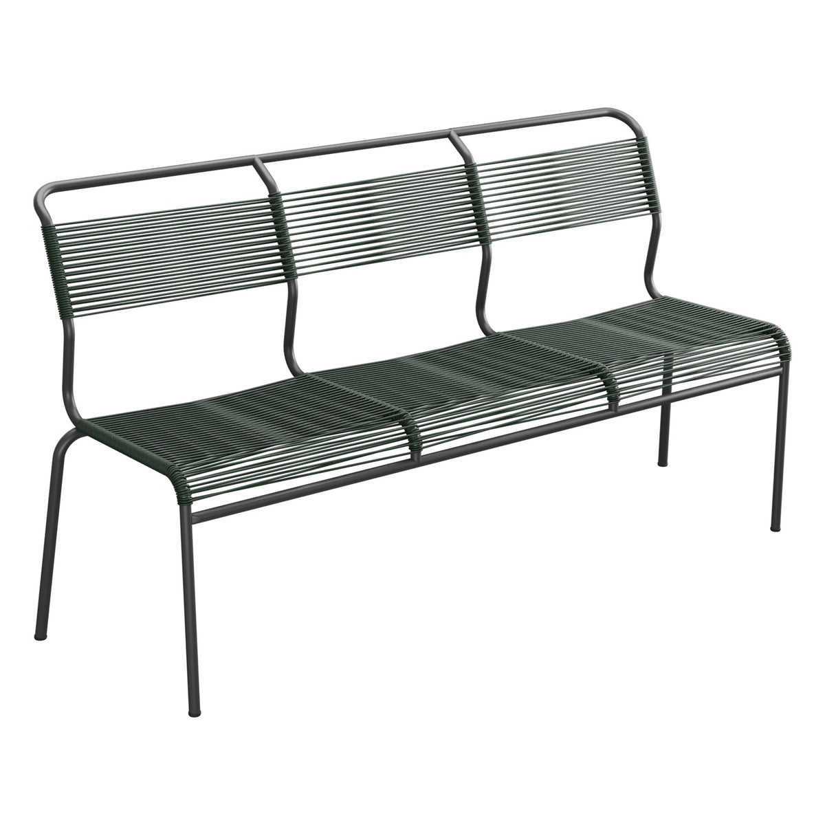 Schaffner Säntis Banc Spaghetti 3 places sans accoudoirs – Vert Sapin 66 / Anthracite 77