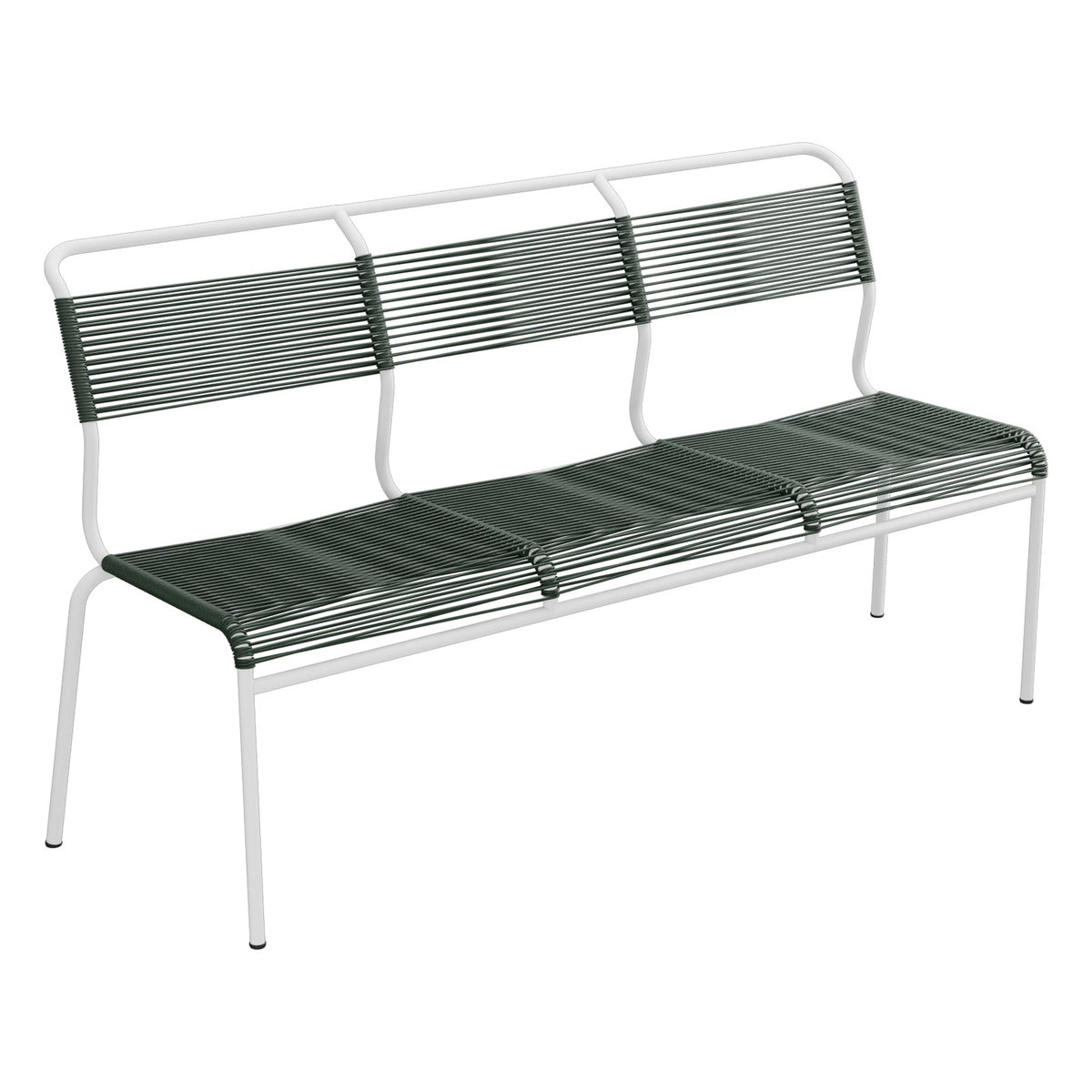 Schaffner Säntis Banc Spaghetti 3 places sans accoudoirs – Vert Sapin 66 / Blanc 90