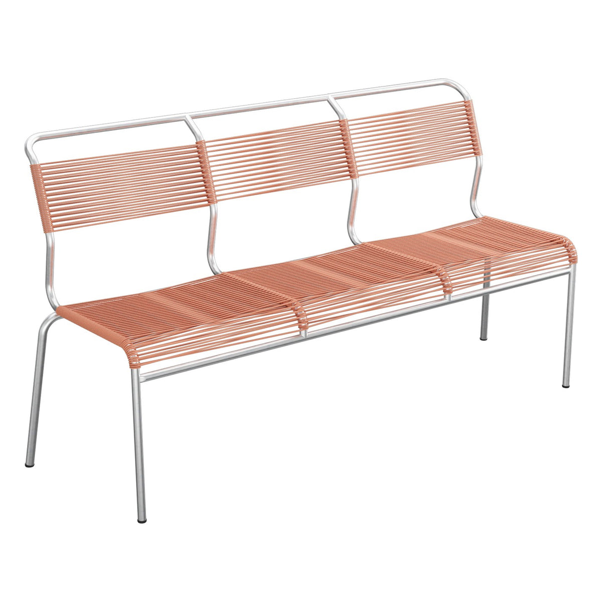 Schaffner Säntis Banc Spaghetti 3 places sans accoudoirs – Terracotta 84 / Galvanisé à chaud 02