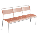Schaffner Säntis Banc Spaghetti 3 places sans accoudoirs – Terracotta 84 / Galvanisé à chaud 02