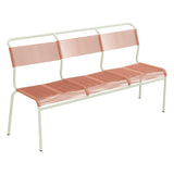 Schaffner Säntis Banc Spaghetti 3 places sans accoudoirs – Terracotta 84 / Vert Pastel 64