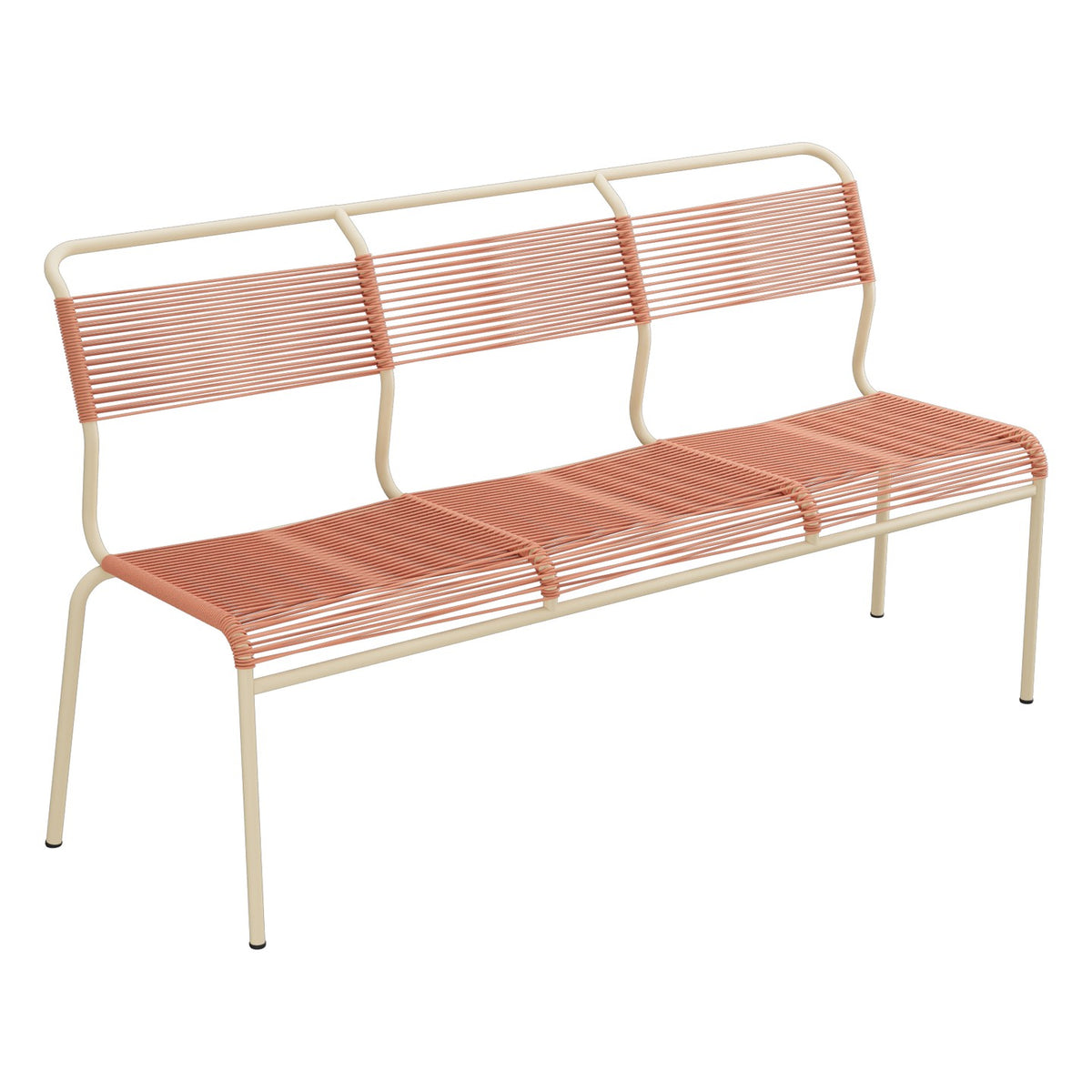 Schaffner Säntis Banc Spaghetti 3 places sans accoudoirs – Terracotta 84 / Marron Pastel 83
