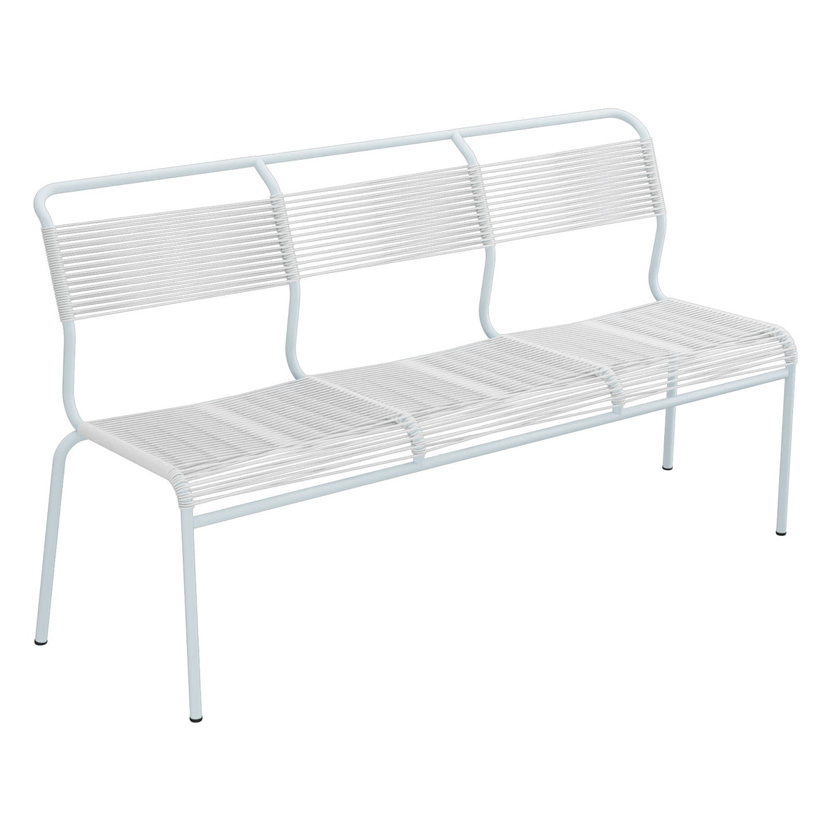 Schaffner Säntis Banc Spaghetti 3 places sans accoudoirs – Blanc 90 / Bleu Pastel 51