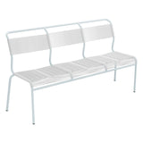 Schaffner Säntis Banc Spaghetti 3 places sans accoudoirs – Blanc 90 / Bleu Pastel 51