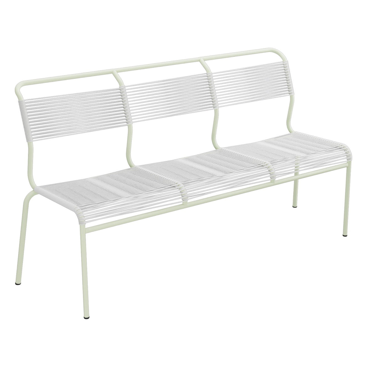 Schaffner Säntis Banc Spaghetti 3 places sans accoudoirs – Blanc 90 / Vert Pastel 64