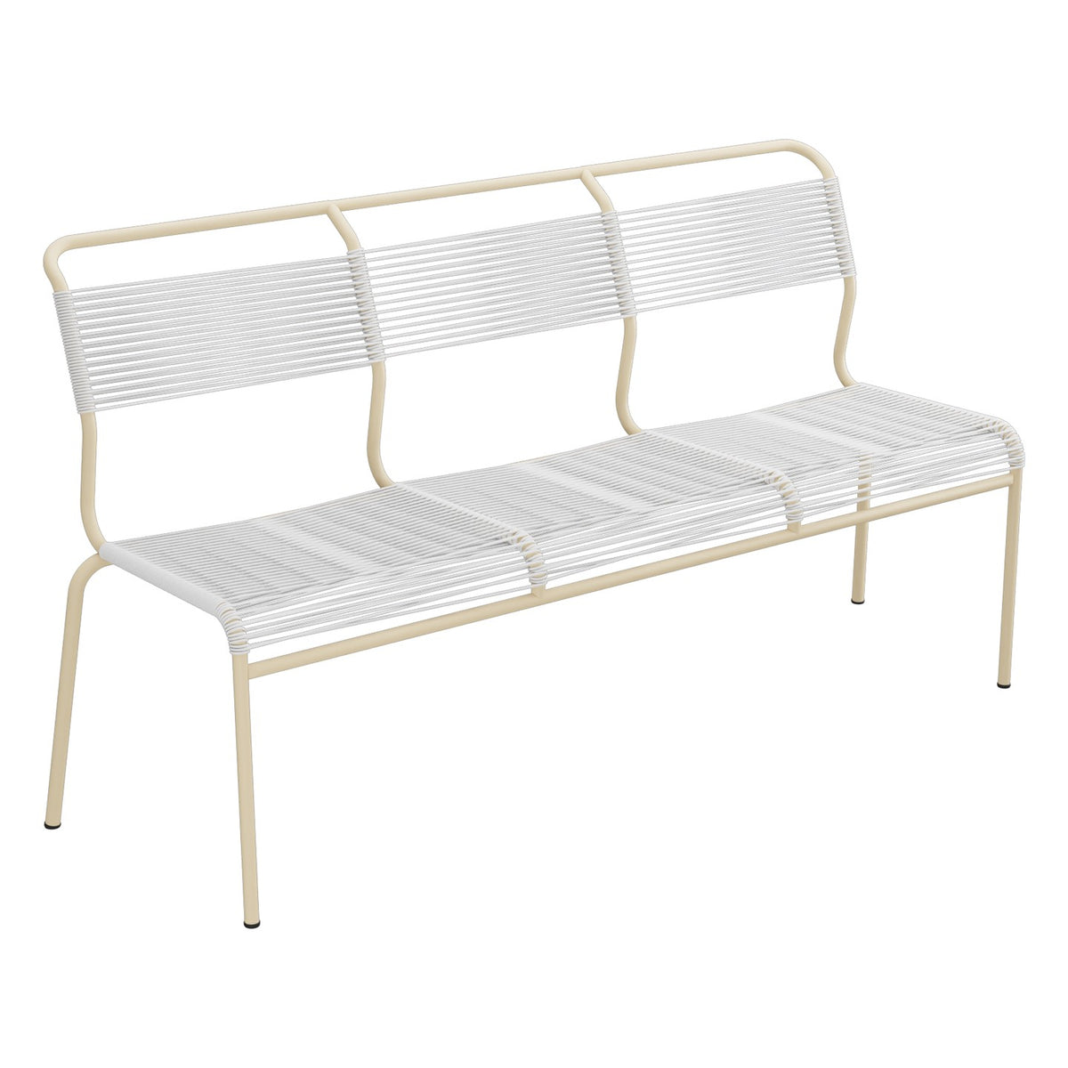 Schaffner Säntis Banc Spaghetti 3 places sans accoudoirs – Blanc 90 / Marron Pastel 83