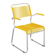 Schaffner Säntis Fauteuil repas Spaghetti pieds en luge – Jaune 11 / Galvanisé à chaud 02