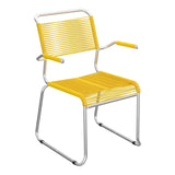 Schaffner Säntis Fauteuil repas Spaghetti pieds en luge – Jaune 11 / Galvanisé à chaud 02