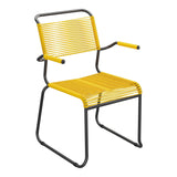 Schaffner Säntis Fauteuil repas Spaghetti pieds en luge – Jaune 11 / Anthracite 77