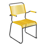 Schaffner Säntis Fauteuil repas Spaghetti pieds en luge – Jaune 11 / Noir 91