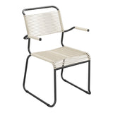 Schaffner Säntis Fauteuil repas Spaghetti pieds en luge – Sable Pastel 15 / Anthracite 77