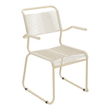 Schaffner Säntis Fauteuil repas Spaghetti pieds en luge – Sable Pastel 15 / Marron Pastel 83