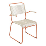 Schaffner Säntis Fauteuil repas Spaghetti pieds en luge – Sable Pastel 15 / Terracotta 84