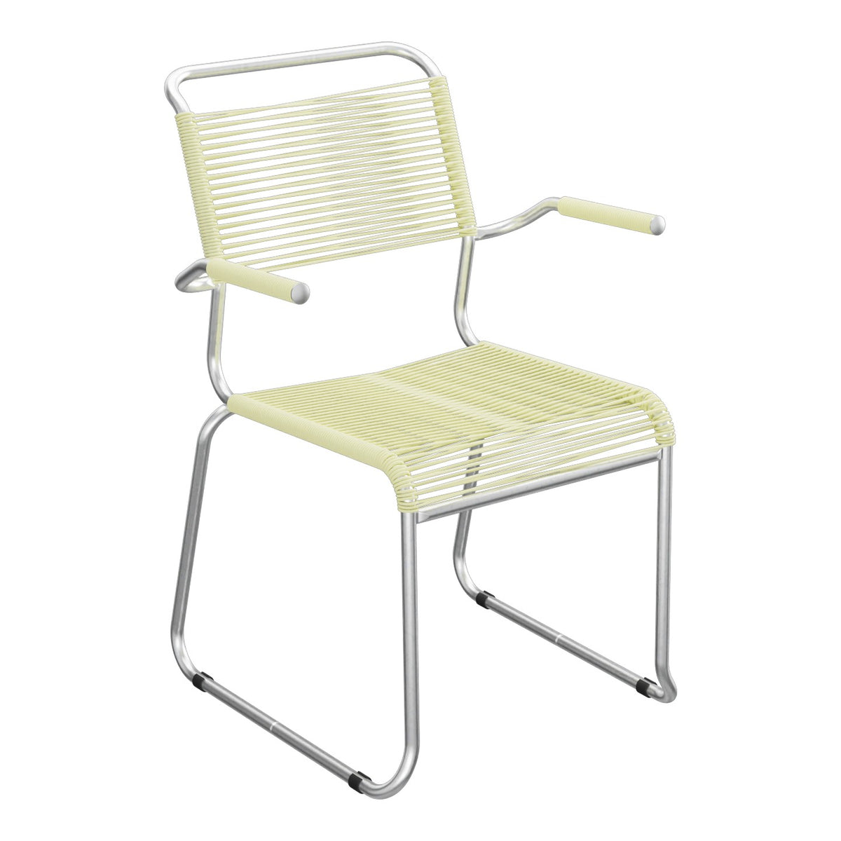 Schaffner Säntis Fauteuil repas Spaghetti pieds en luge – Jaune Buis 18 / Galvanisé à chaud 02