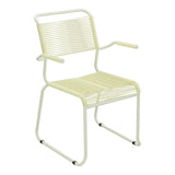 Schaffner Säntis Fauteuil repas Spaghetti pieds en luge – Jaune Buis 18 / Vert Pastel 64