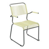 Schaffner Säntis Fauteuil repas Spaghetti pieds en luge – Jaune Buis 18 / Graphite 73