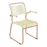 Schaffner Säntis Fauteuil repas Spaghetti pieds en luge – Jaune Buis 18 / Terracotta 84