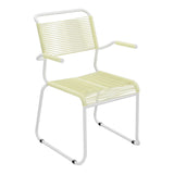 Schaffner Säntis Fauteuil repas Spaghetti pieds en luge – Jaune Buis 18 / Blanc 90