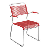 Schaffner Säntis Fauteuil repas Spaghetti pieds en luge – Rouge 30 / Galvanisé à chaud 02