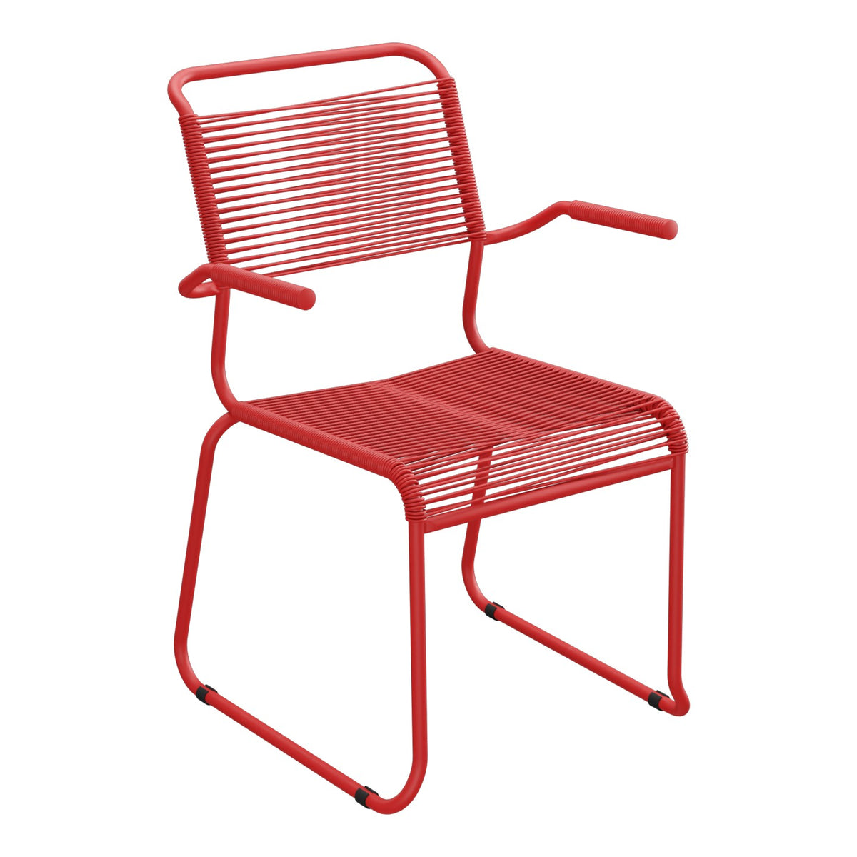 Schaffner Säntis Fauteuil repas Spaghetti pieds en luge – Rouge 30 / Rouge 30
