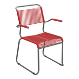 Schaffner Säntis Fauteuil repas Spaghetti pieds en luge – Rouge 30 / Graphite 73