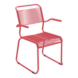 Schaffner Säntis Fauteuil repas Spaghetti pieds en luge – Rouge Érable 33 / Rouge Érable 33