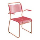 Schaffner Säntis Fauteuil repas Spaghetti pieds en luge – Rouge Érable 33 / Terracotta 84