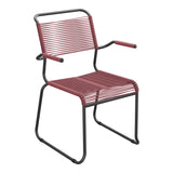 Schaffner Säntis Fauteuil repas Spaghetti pieds en luge – Bordeaux 38 / Anthracite 77
