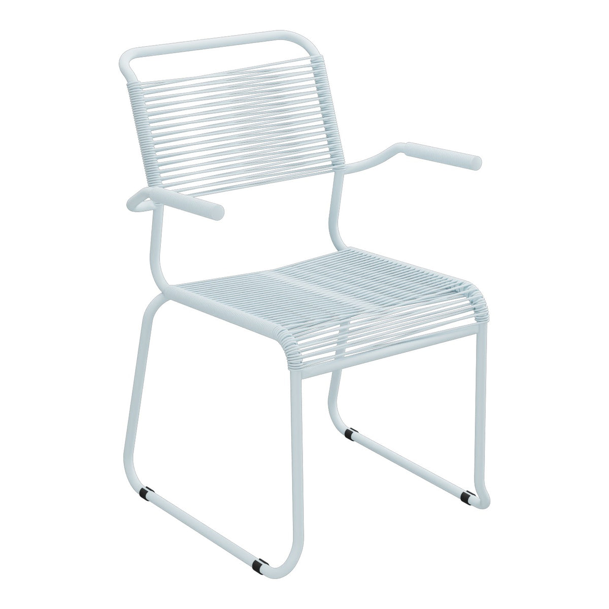 Schaffner Säntis Fauteuil repas Spaghetti pieds en luge – Bleu Pastel 51 / Bleu Pastel 51
