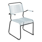 Schaffner Säntis Fauteuil repas Spaghetti pieds en luge – Bleu Pastel 51 / Anthracite 77