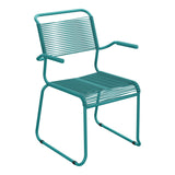 Schaffner Säntis Fauteuil repas Spaghetti pieds en luge – Bleu Kali 56 / Bleu Kali 56